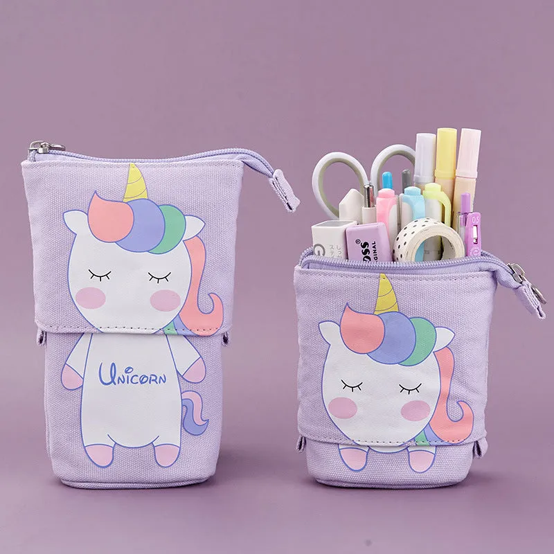 Kawaii Cat Bear Sheep Pencil Bag Pen Case Flexible Big Capacity Fabric Quality Pencil Box Kids Gift School Supplies Stationery