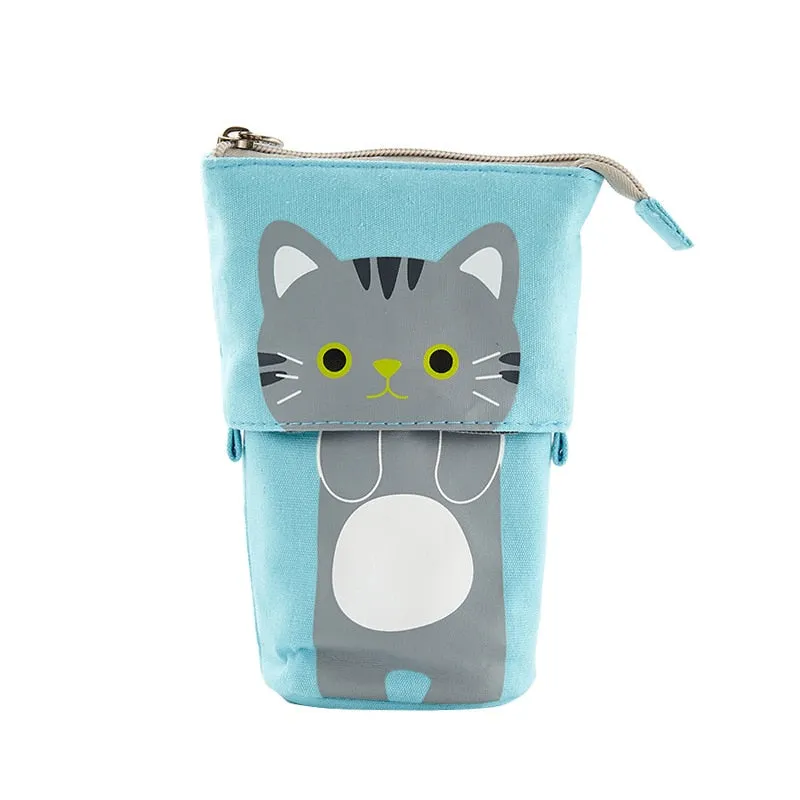 Kawaii Cat Bear Sheep Pencil Bag Pen Case Flexible Big Capacity Fabric Quality Pencil Box Kids Gift School Supplies Stationery