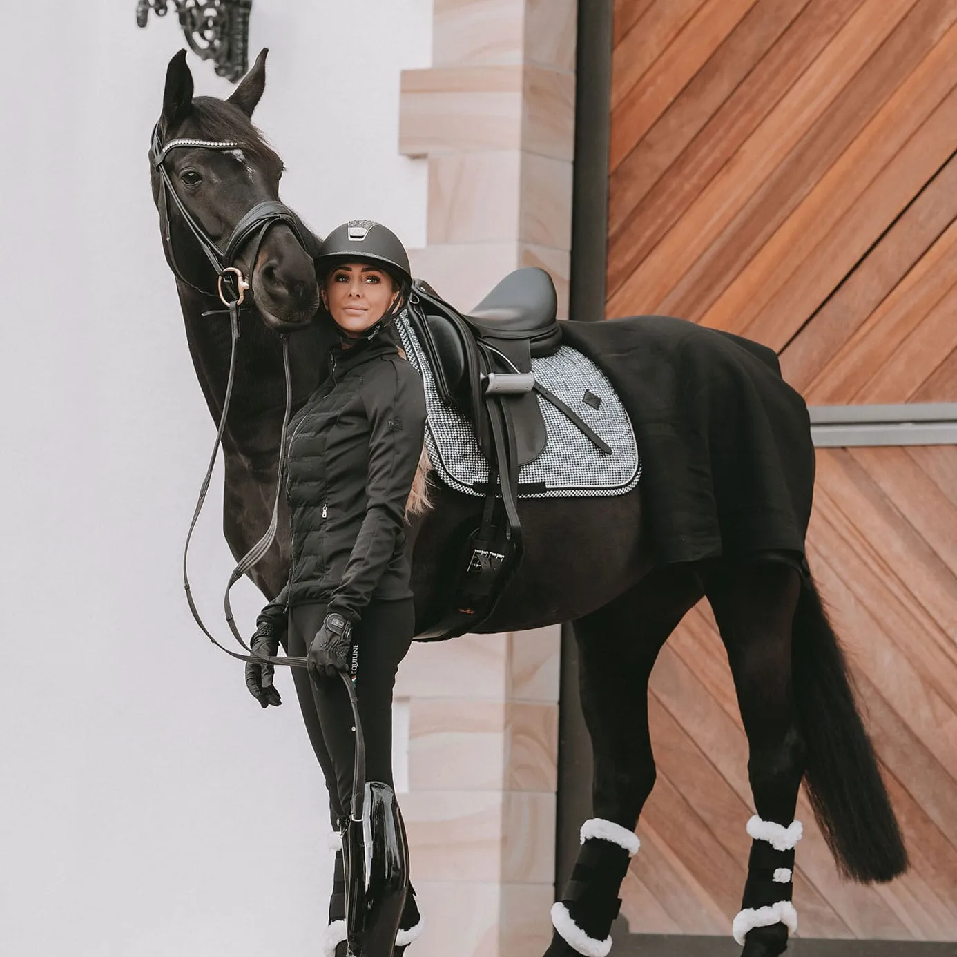 Kentucky Horsewear Pied-de-Poule Dressage Saddle Cloth - Black