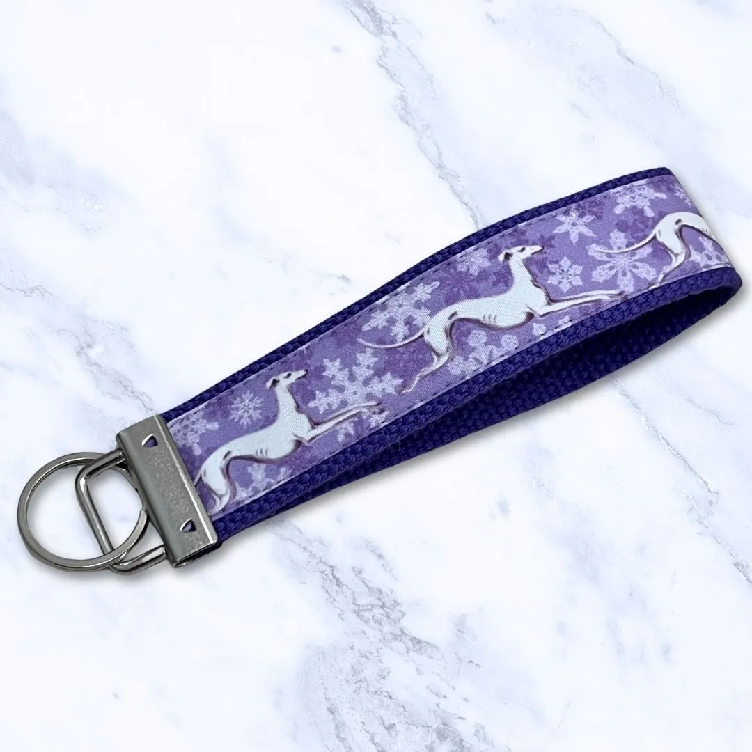 Key Leash Snowflake Hounds Purple