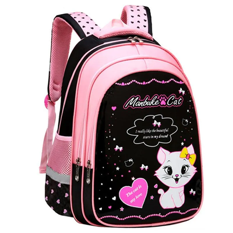 Kids School Cute Cat Print Backpack