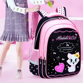 Kids School Cute Cat Print Backpack