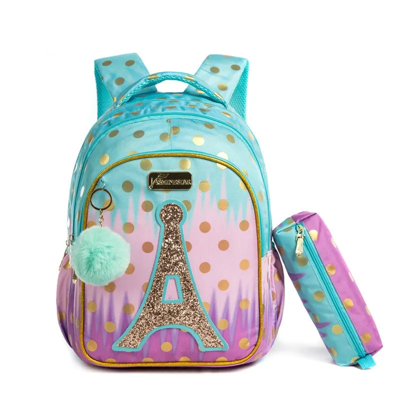 Kids Sequin Primary School Backpack Lunch Bag Pencil Case Set