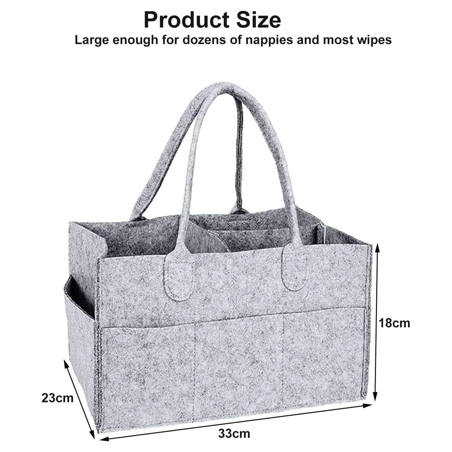 Kuber Industries Diaper Caddy Bag For Travel|Baby Bag For smart mothers|Nursery Storage Foldable Organizer (Grey) (Pack Of 4)