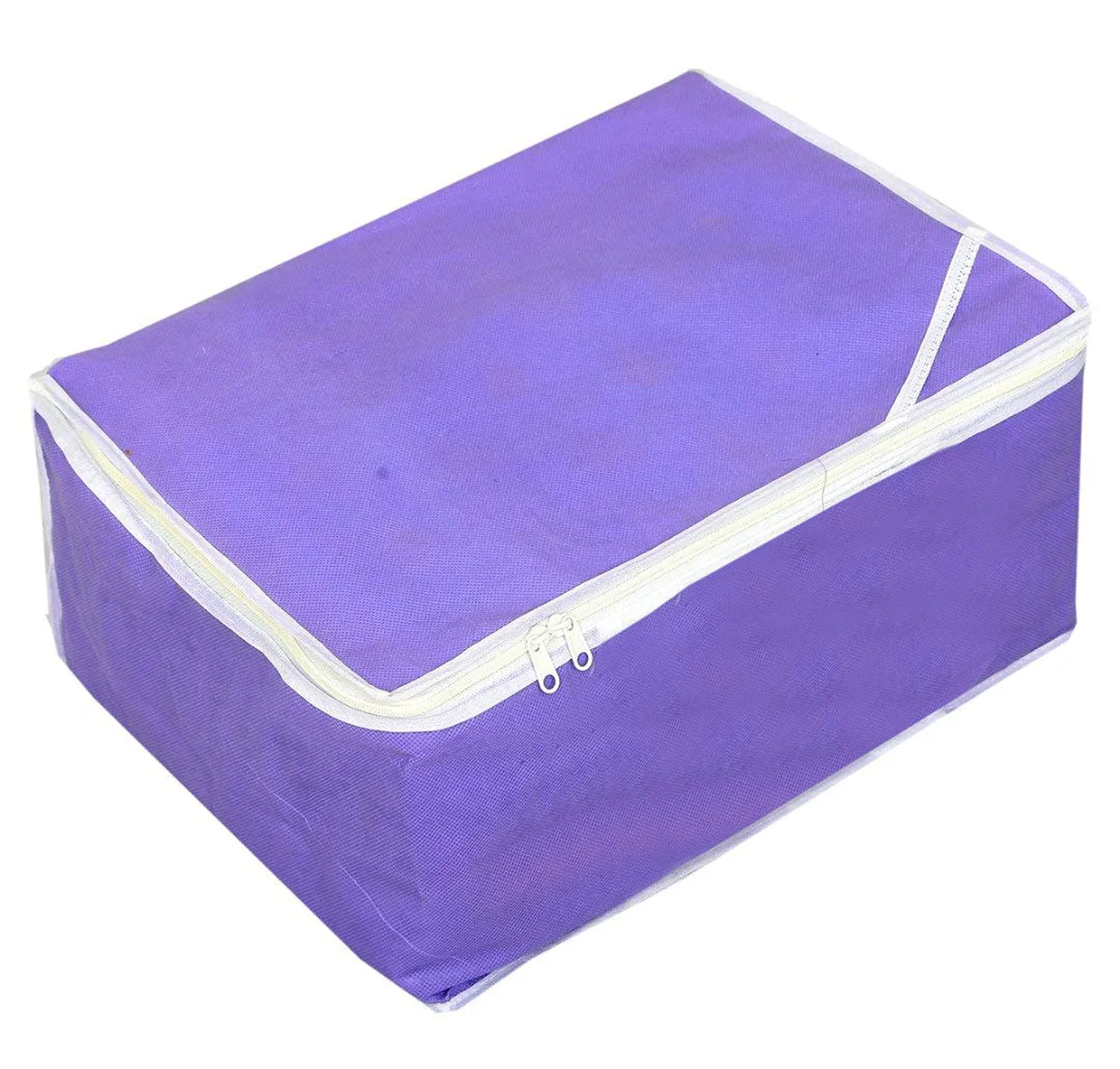 Kuber Industries Wardrobe Organizer for Clothes|Non Woven Drawer Organizer|Cloth Cover Bags for Storage (Purple, Polyester)