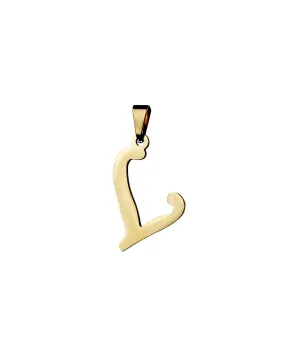 L Gold Initial Dog Charm