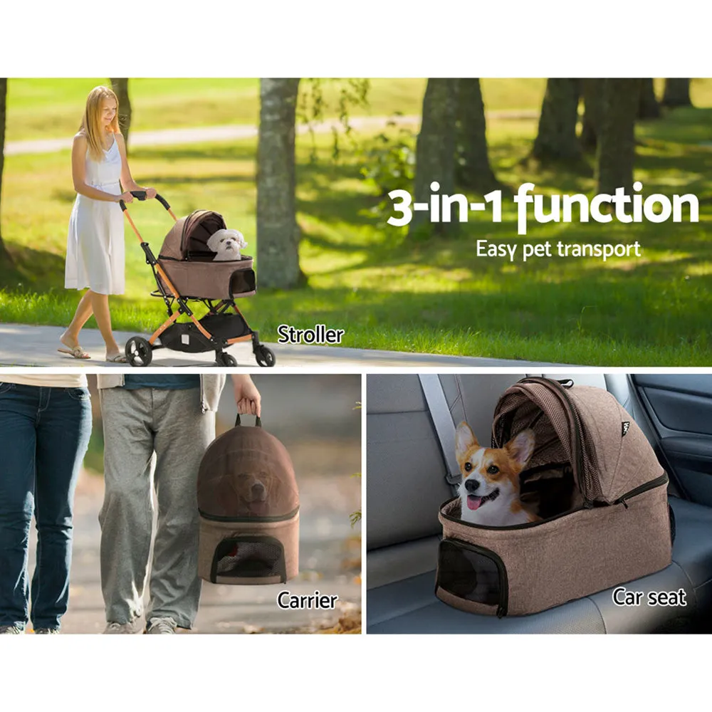 Large Foldable Pet Stroller, Carrier & Car Seat - i.Pet