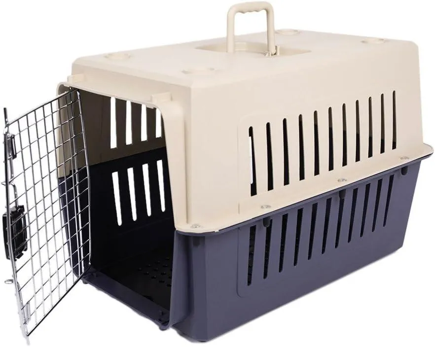 Large Portable Pet Carriers Kennel Crate Airline Approved Kitty Travel Cage for Puppy Bunny Cats, Blue