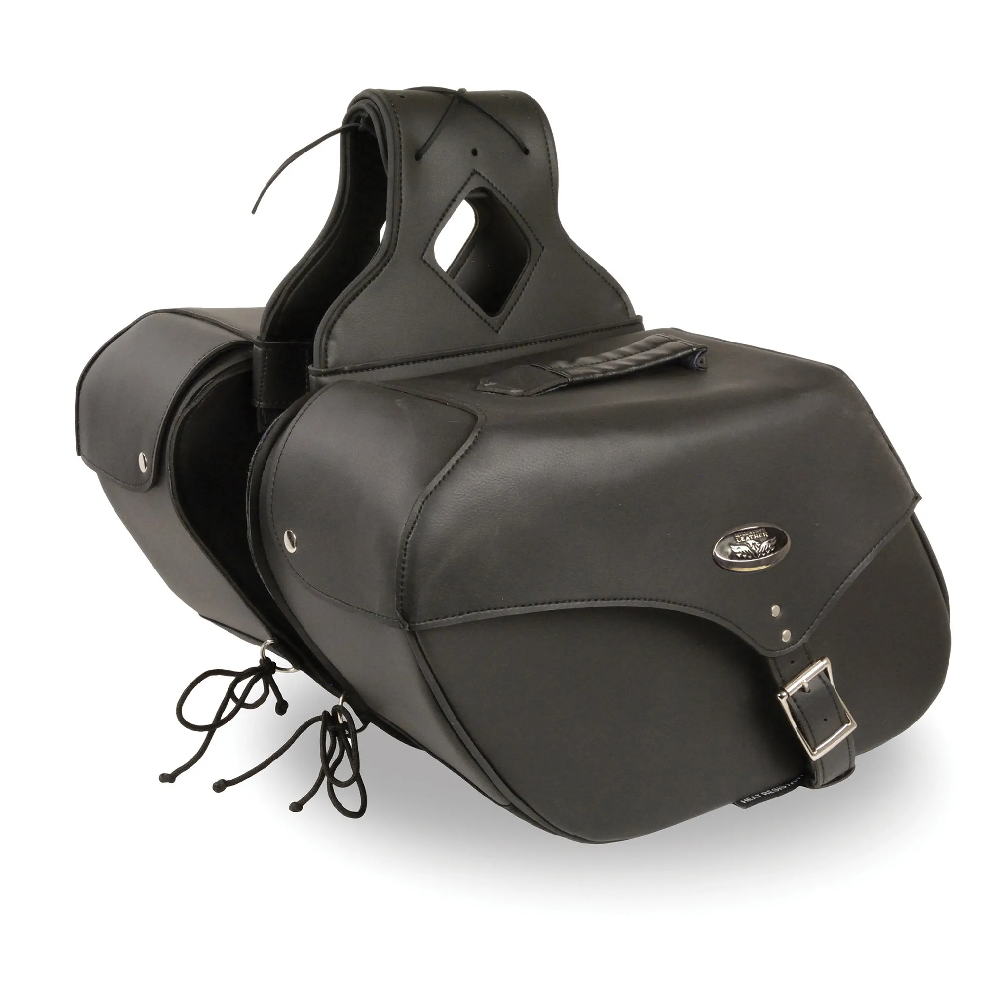 Large Zip-Off Single Strap PVC Throw Over Saddle Bag (16X11X6X22)