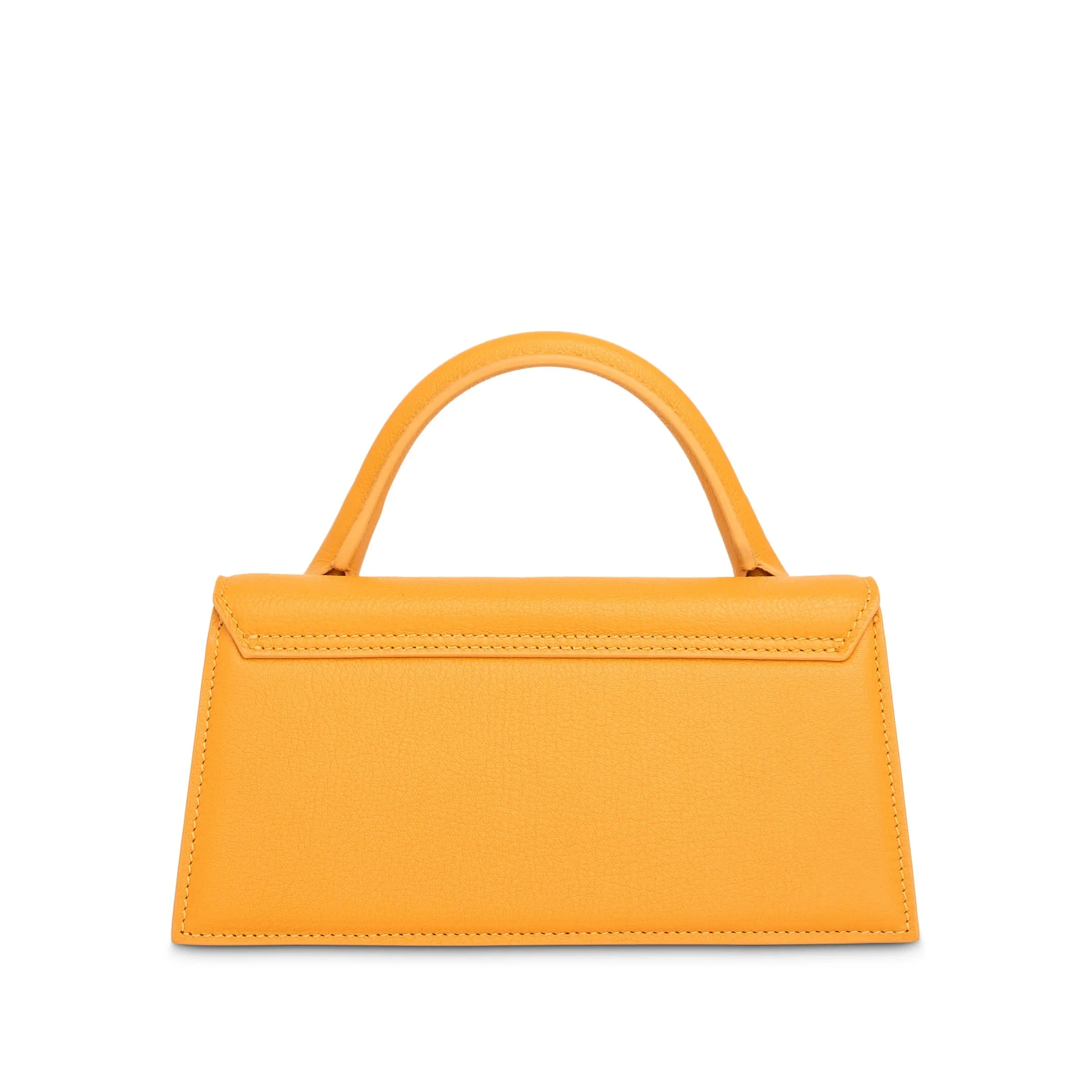 Le Chiquito Long Leather Bag in Dark Orange