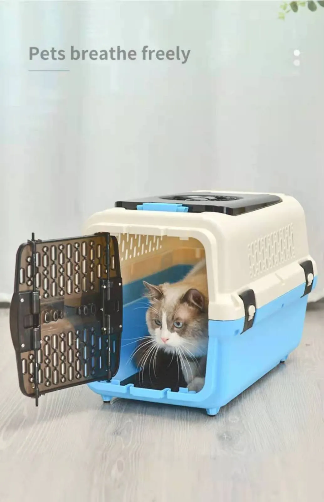 Lightweight Durable Medium Pet Carrier with Skylight Window YES4PETS