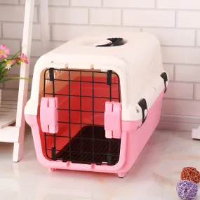 Lightweight Durable Plastic Pet Carrier Cage with Tray - YES4PETS