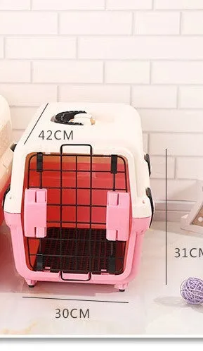 Lightweight Durable Plastic Pet Carrier Cage with Tray - YES4PETS