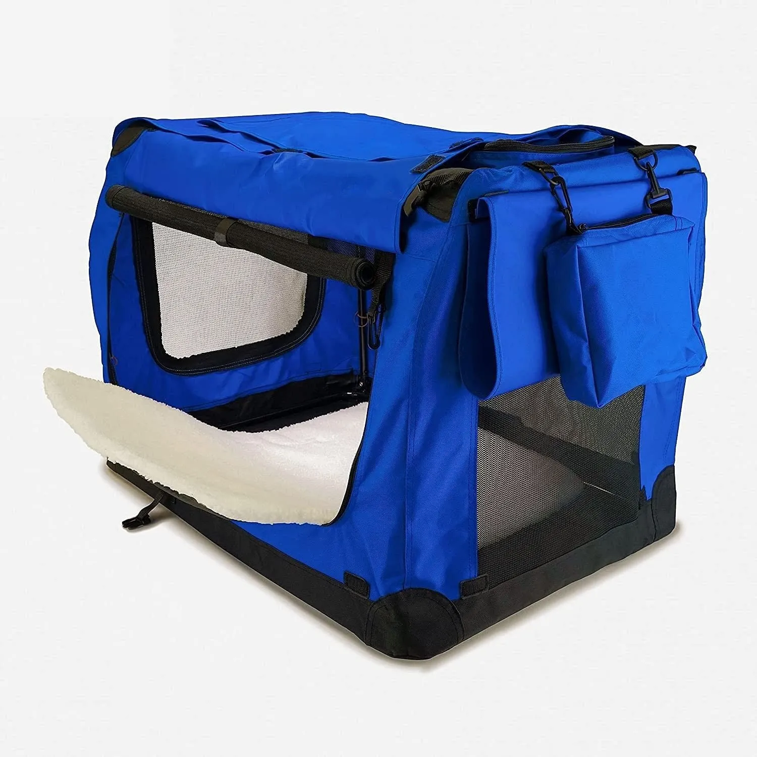 Lightweight XL Portable Pet Carrier, Steel Frame, Blue - FLOOFI