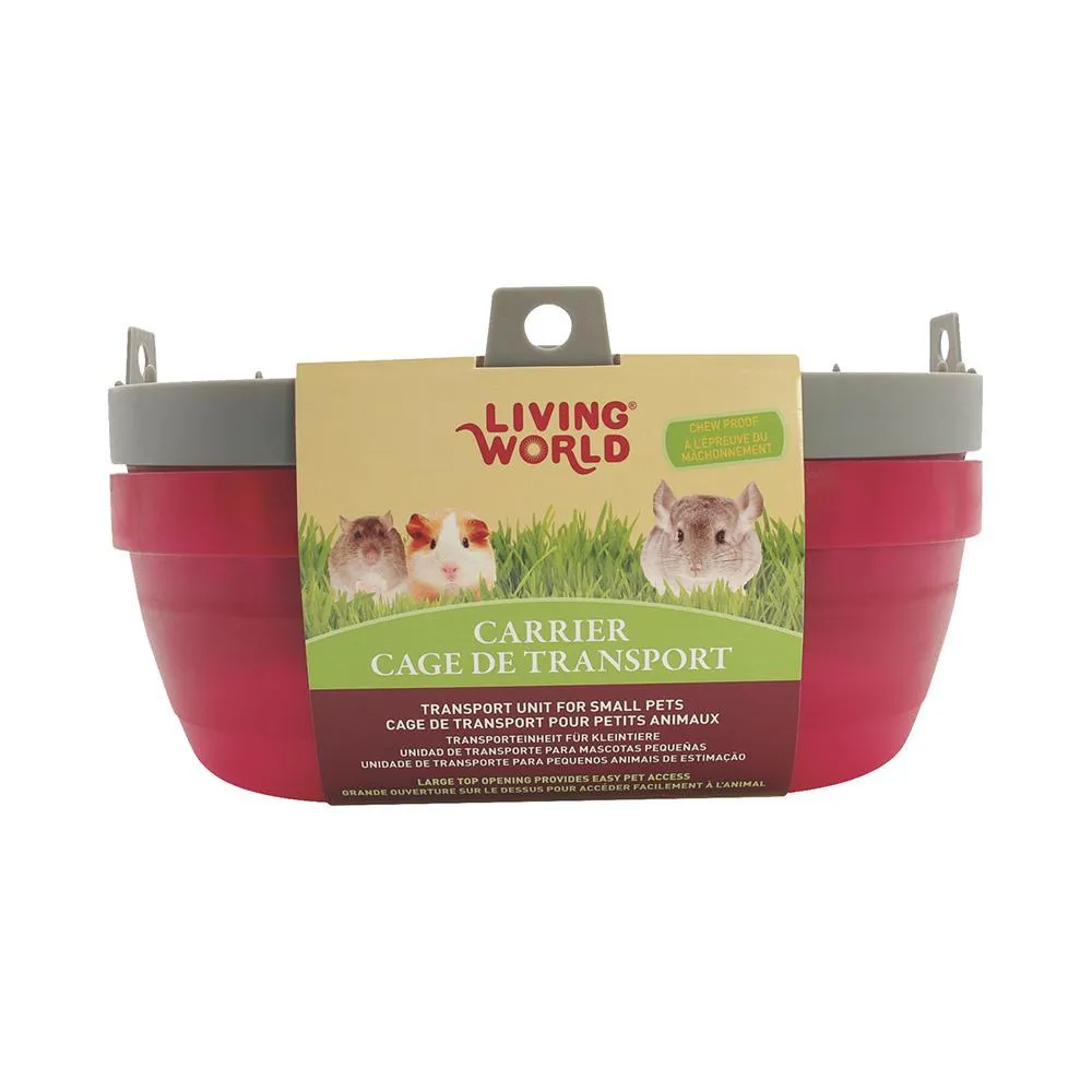 Living World Small Animal Carrier Burgundy and Grey***