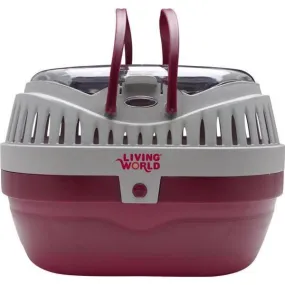 Living World Small Animal Carrier Burgundy and Grey***