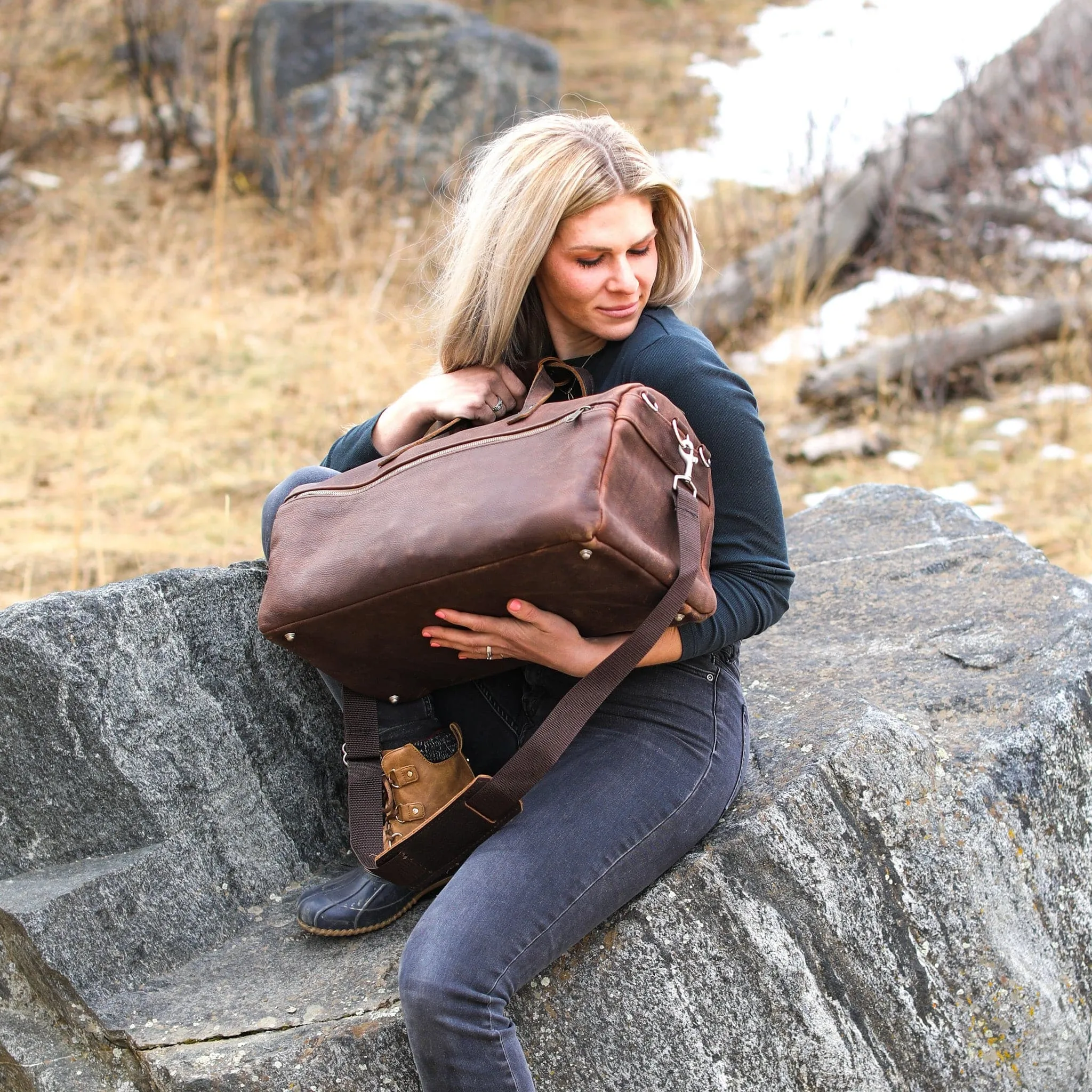 Luxury Leather Duffel Bag