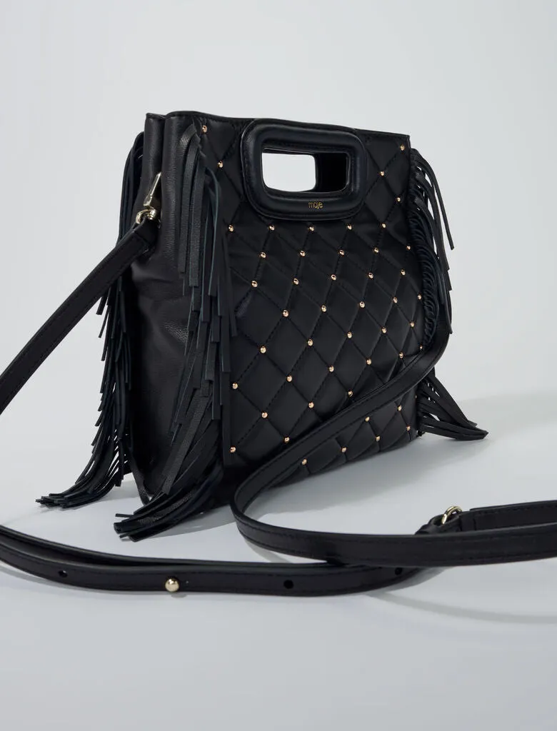 M bag in studded, quilted leather