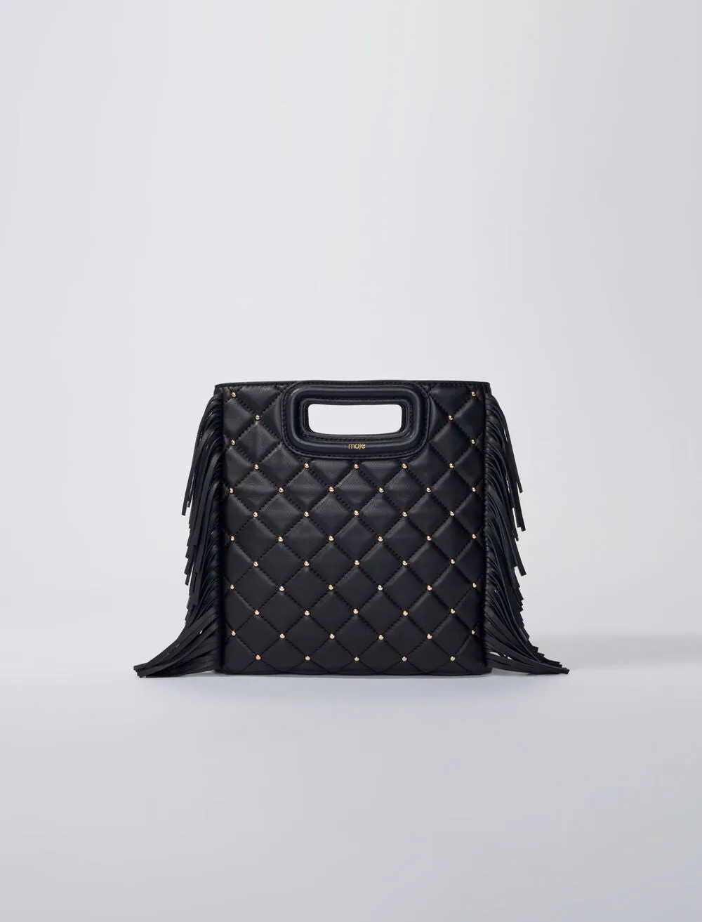 M bag in studded, quilted leather