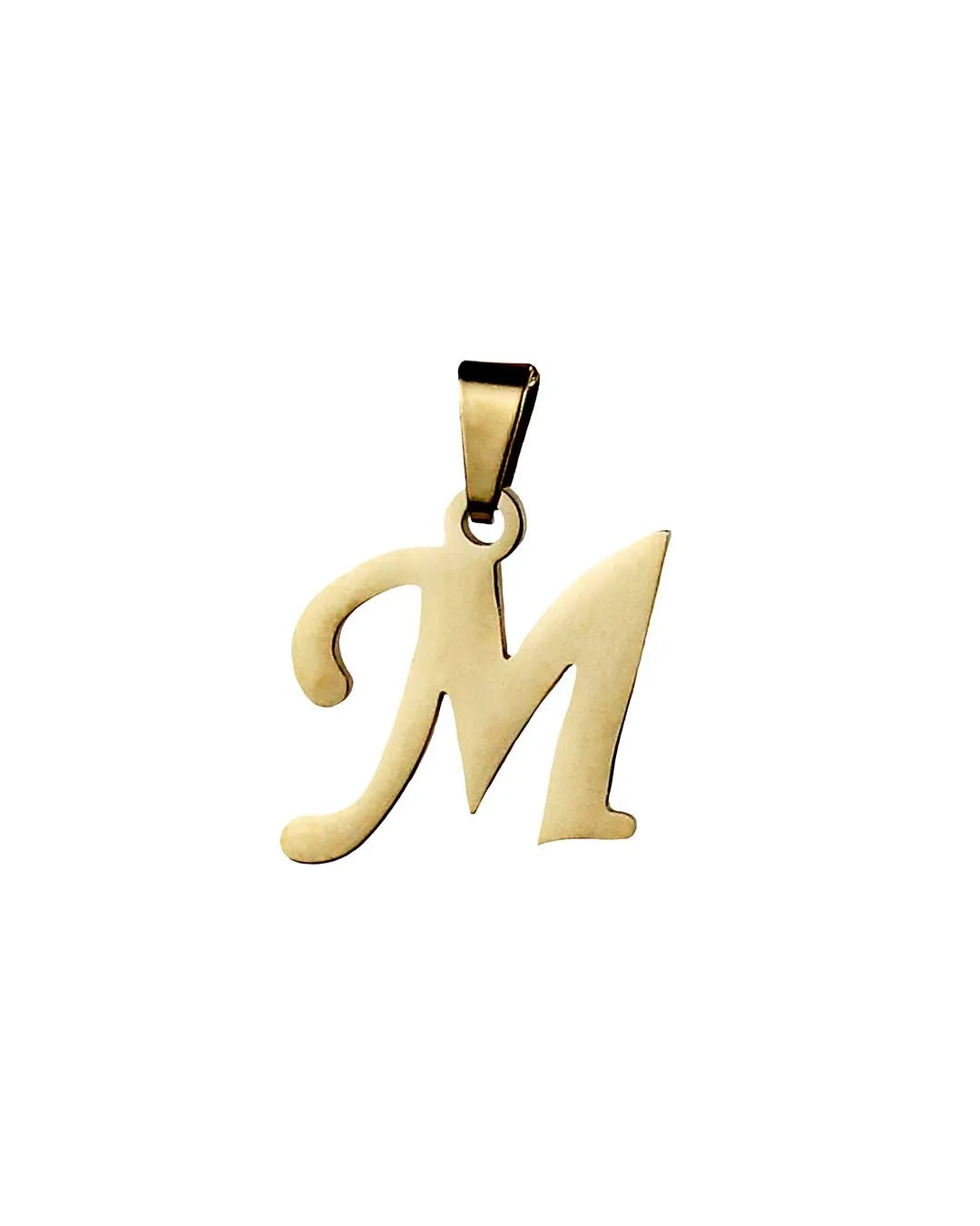 M Gold Initial Dog Charm