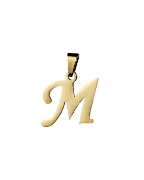 M Gold Initial Dog Charm