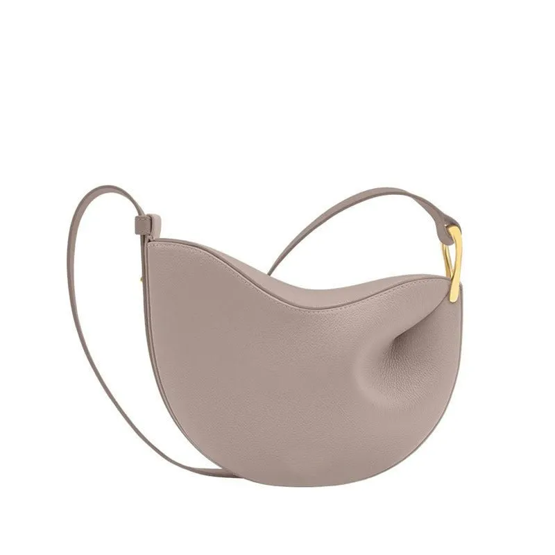 MAC182 Lychee Textured One-Shoulder Crossbody Saddle Bag