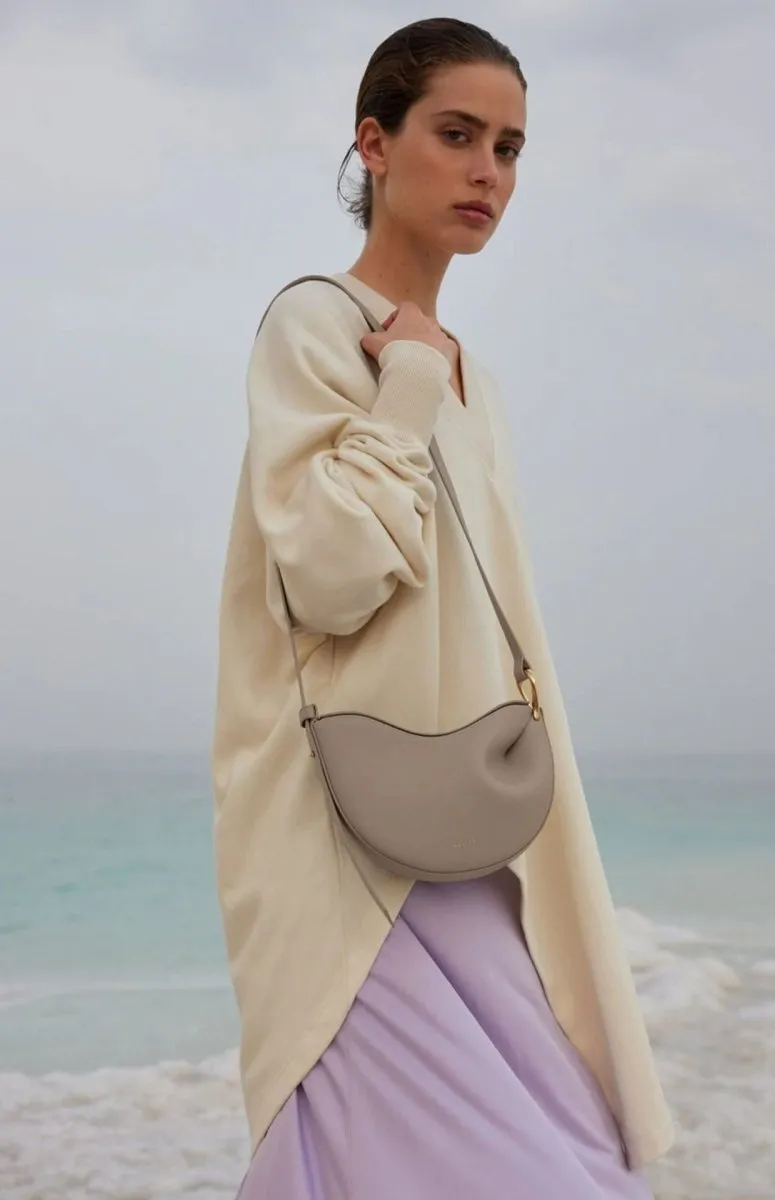 MAC182 Lychee Textured One-Shoulder Crossbody Saddle Bag