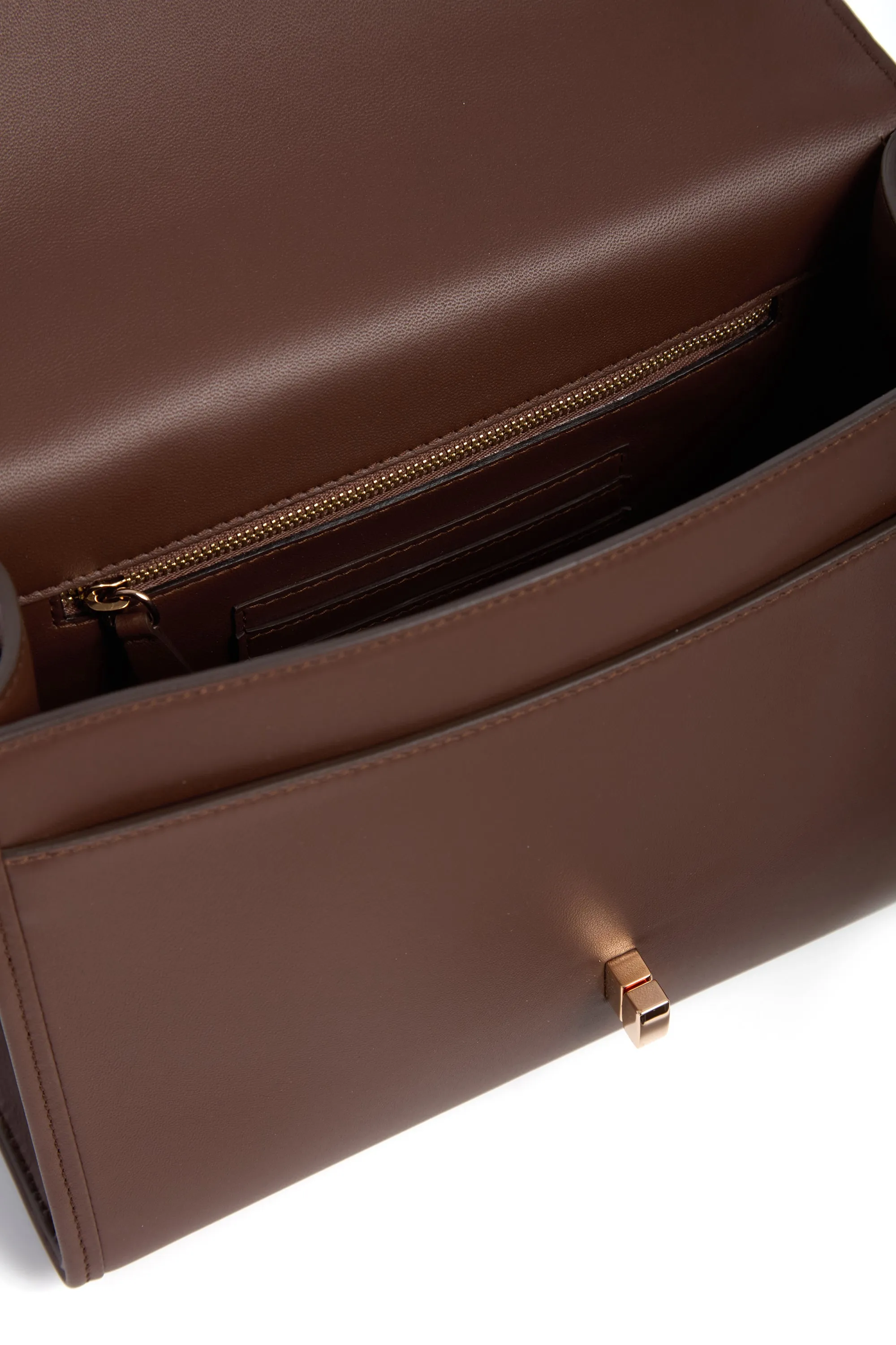 Medium Leonora Flap Bag in Chocolate Leather