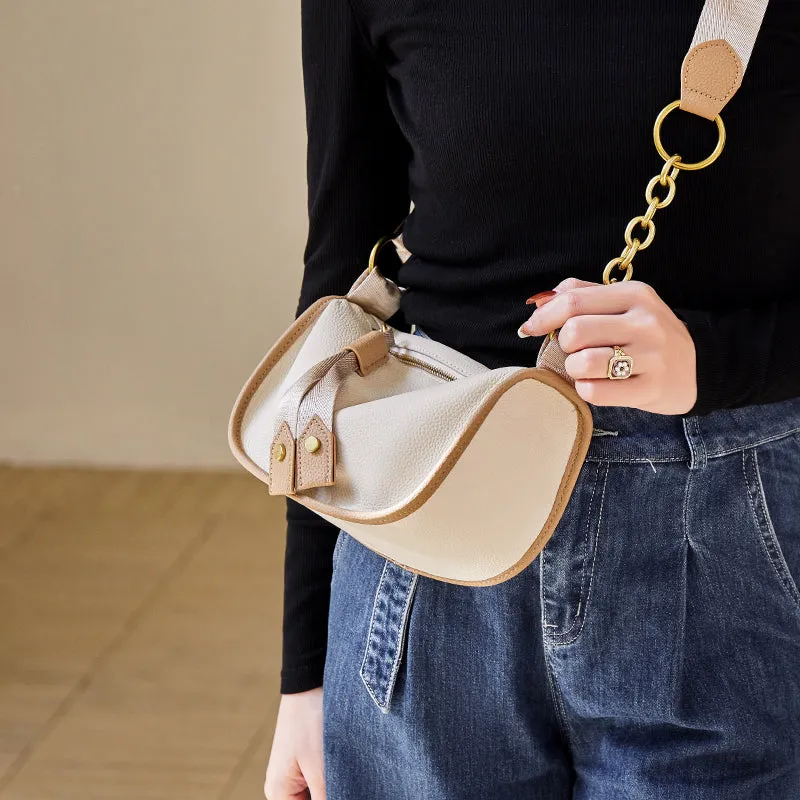 Medium White Saddle Bag