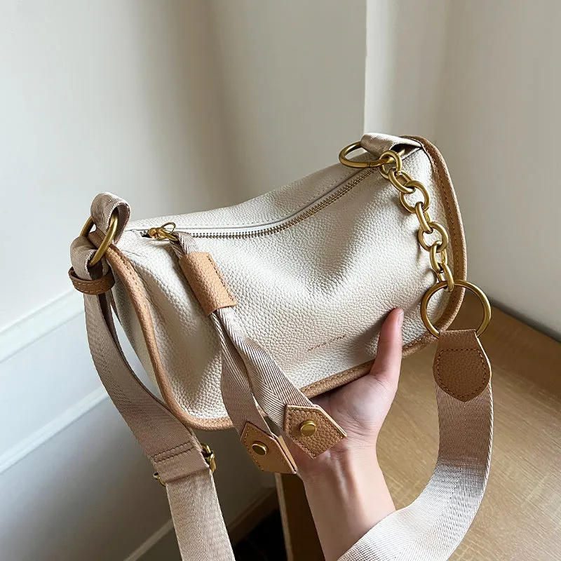 Medium White Saddle Bag