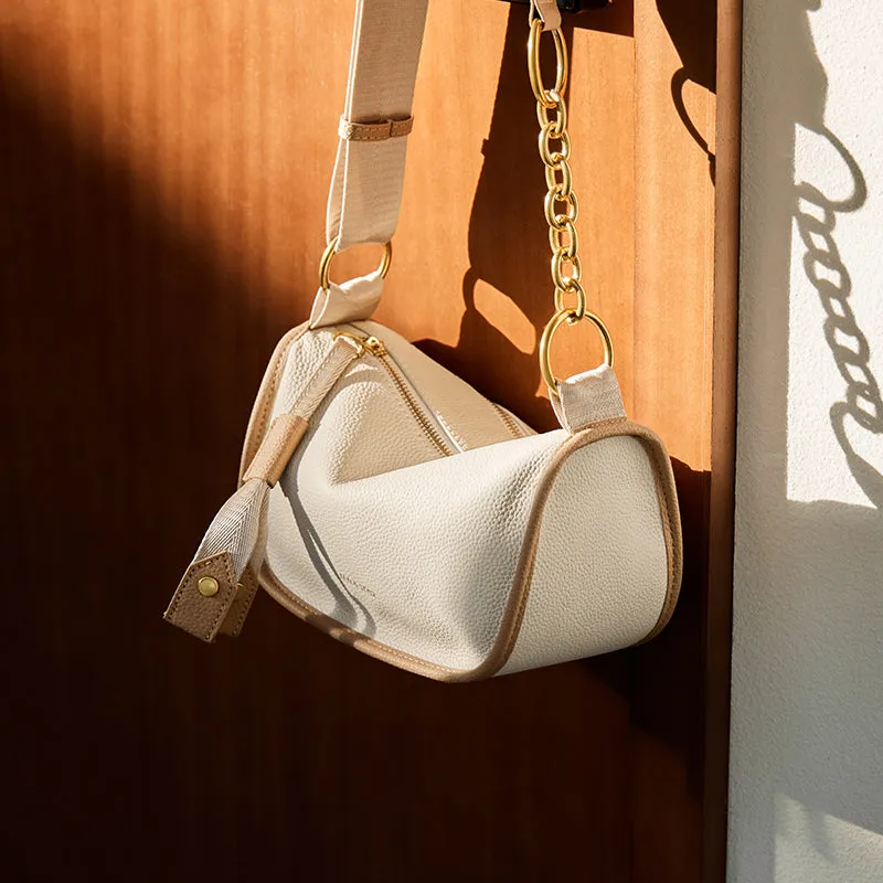 Medium White Saddle Bag