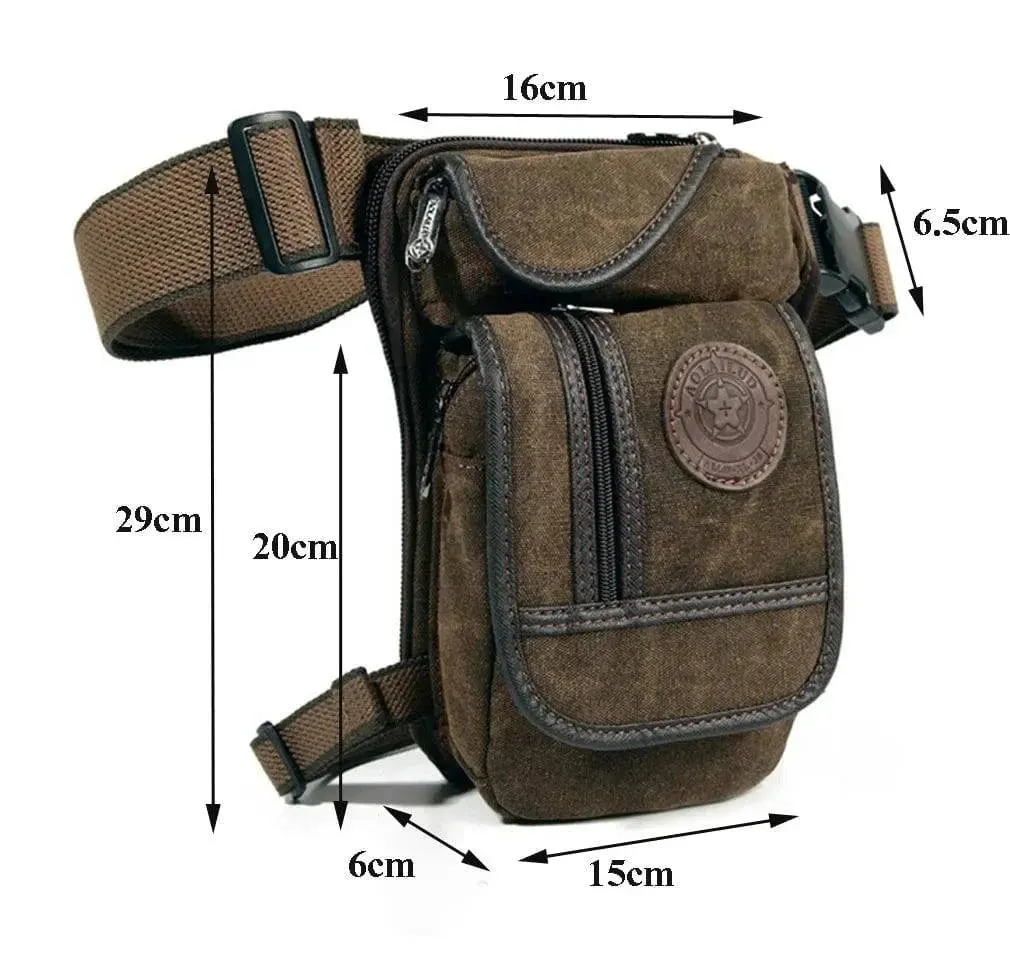 Men Drop Leg Bag Waist Fanny Pack Motorcycle Rider Tactical Military Messenger Cross Body Outdoor Sports Male Belt Hip Bum Bags