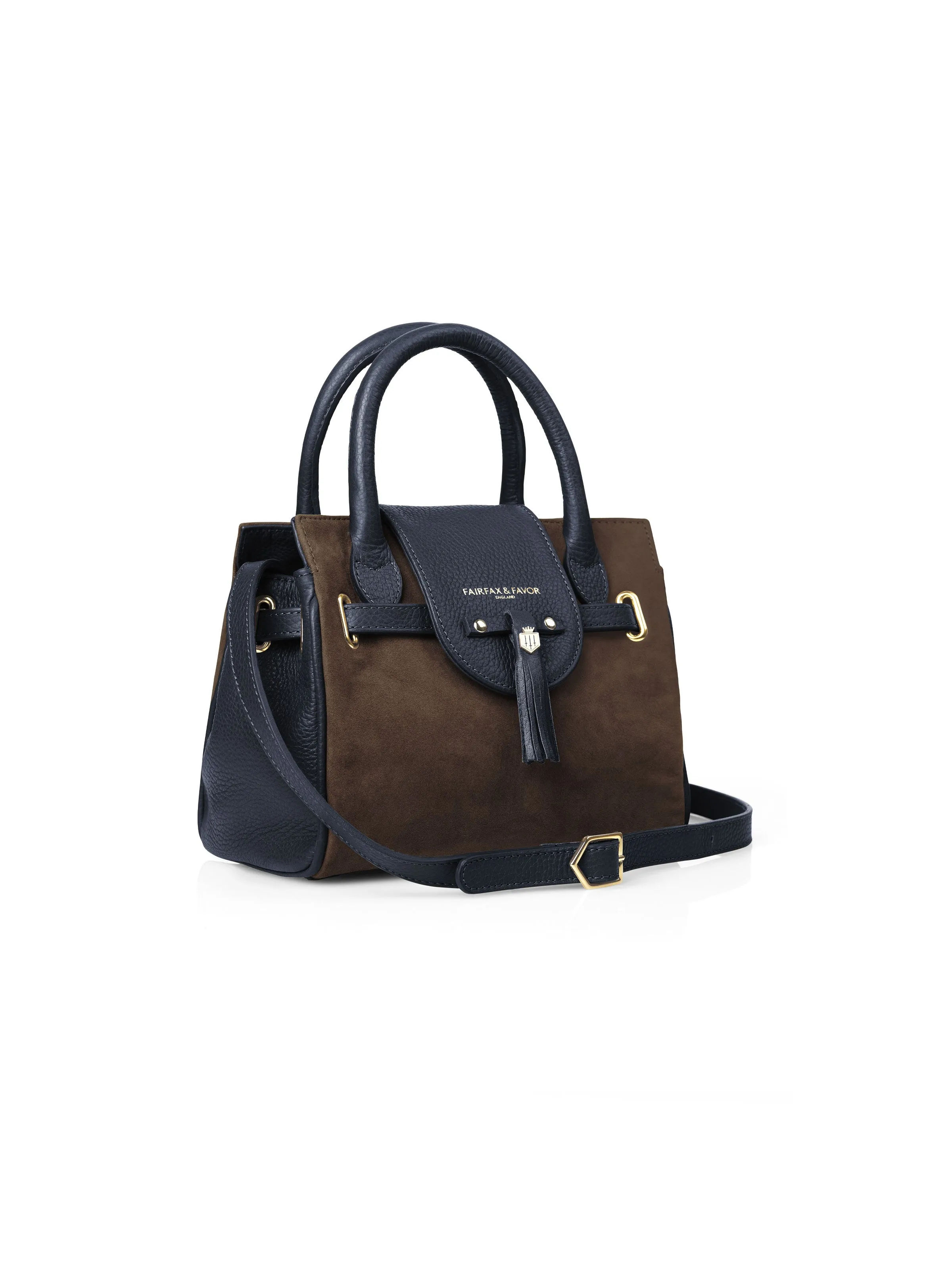 Mini Windsor Handbag - Chocolate & Navy