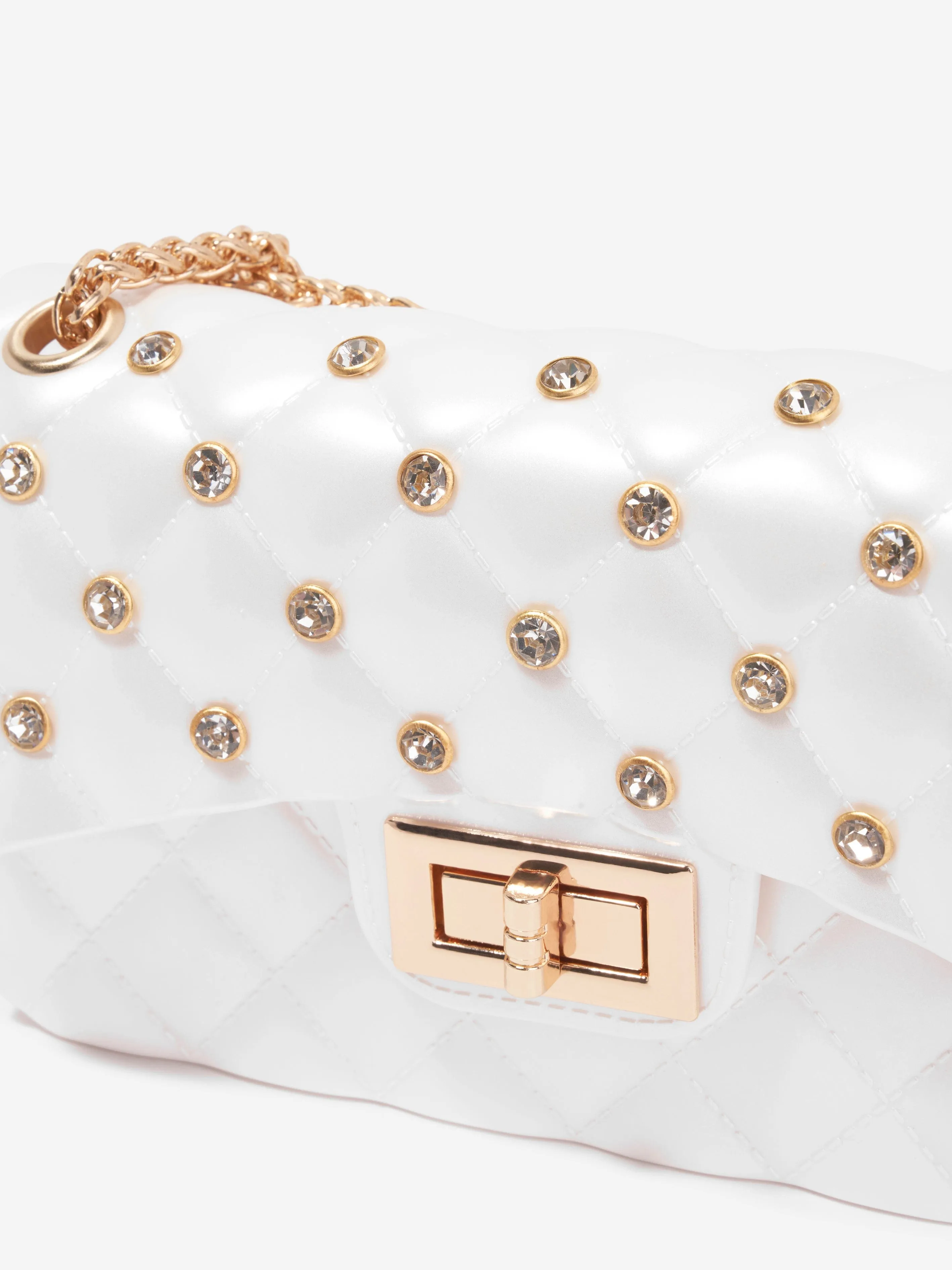 Monnalisa Girls Studded Handbag in White