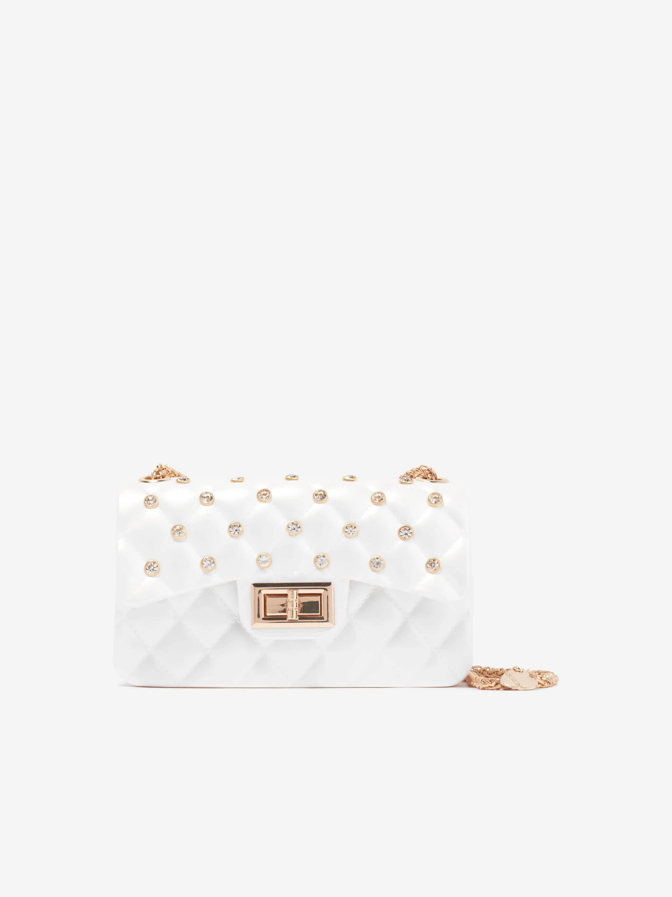 Monnalisa Girls Studded Handbag in White