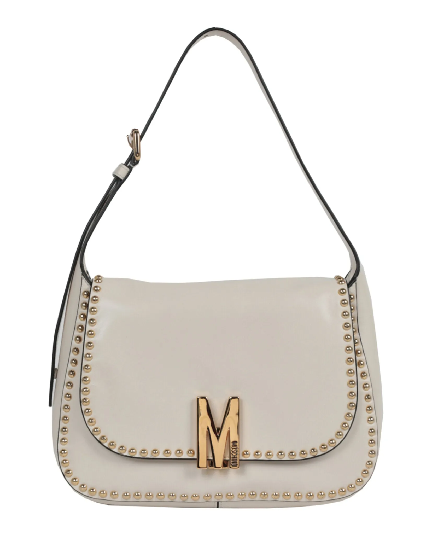 Moschino Studded Leather Shoulder Bag