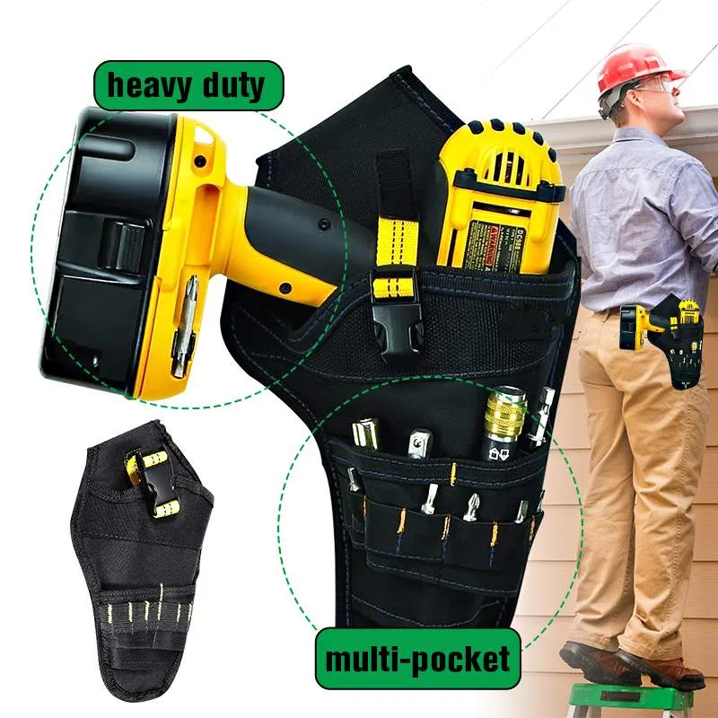 Multifunction Electrician Tool Bag Pouch for Electric Cordless Drill Holder Waist Belt Pouch Storage Bag Organizer