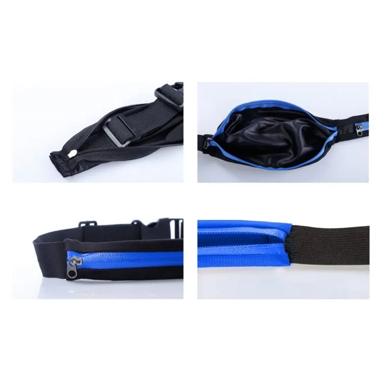 Multifunctional Outdoor Sports Waterproof High Stretch Faux Leather Fabric Single Waist Bag with Night Reflective Strip, Random Color Delivery