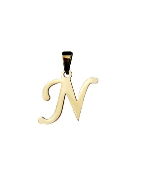 N Gold Initial Dog Charm