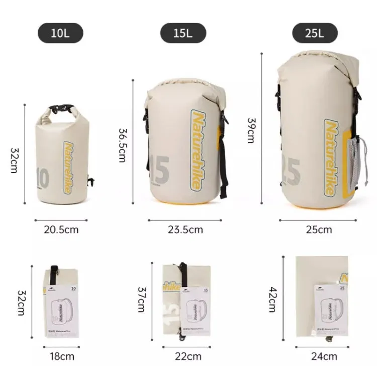 Naturehike Rafting Waterproof Bag Dry Wet Separate Shoulder Bag Outdoor Swimming Pack, Color: 10L White