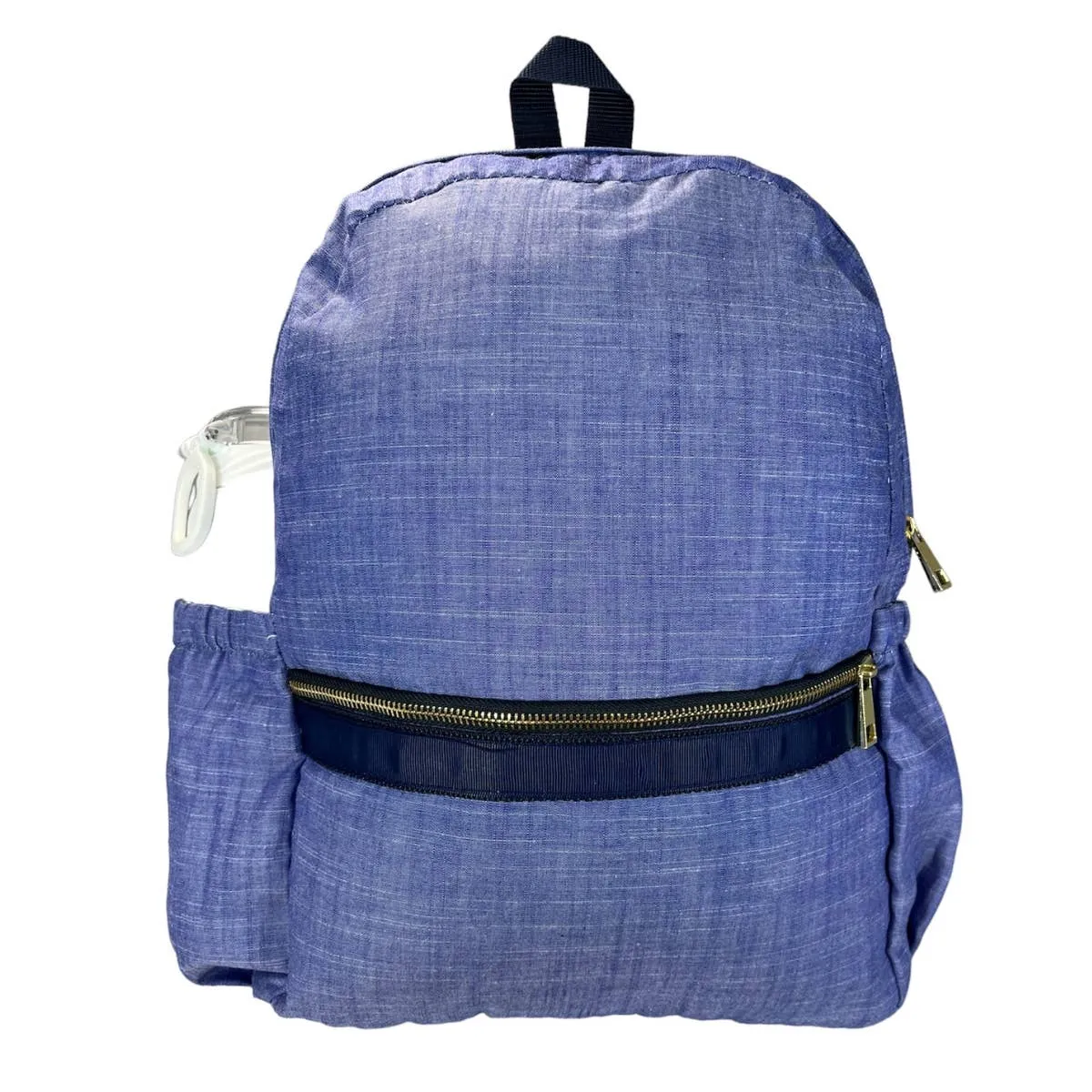 Navy Chambray Medium Backpack w/ Pocket