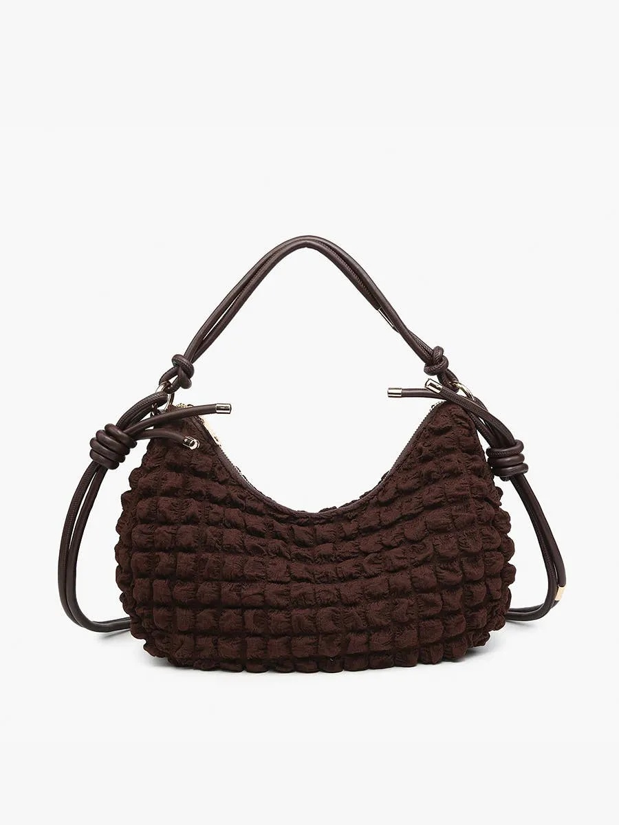 Nelly Quilted Puffy Shoulder Bag w/ Knotted Strap