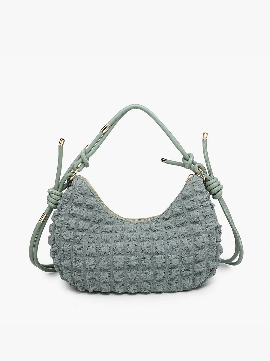 Nelly Quilted Puffy Shoulder Bag w/ Knotted Strap