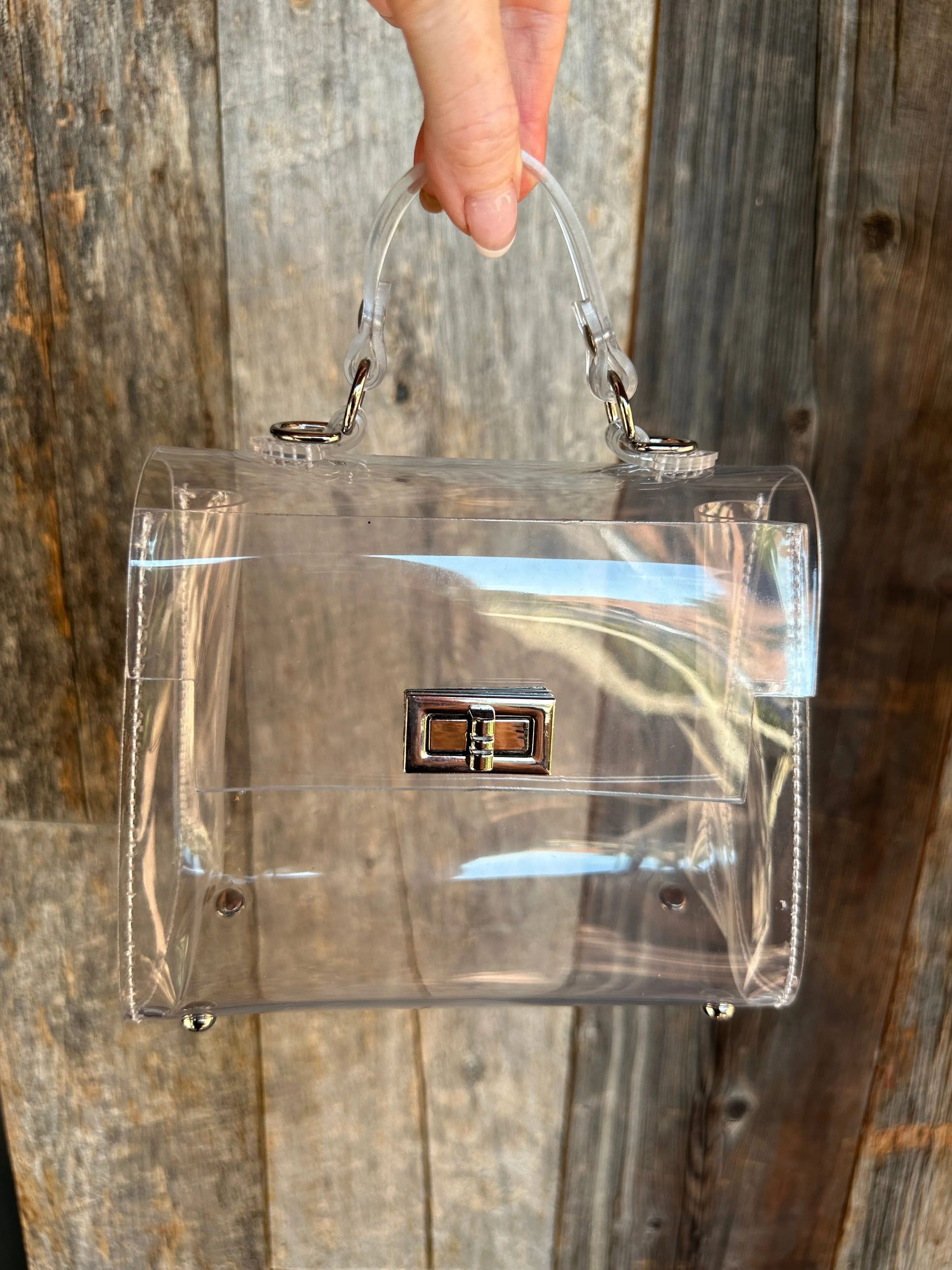 NEW!! Icon Top Handle Stadium Purse in Clear