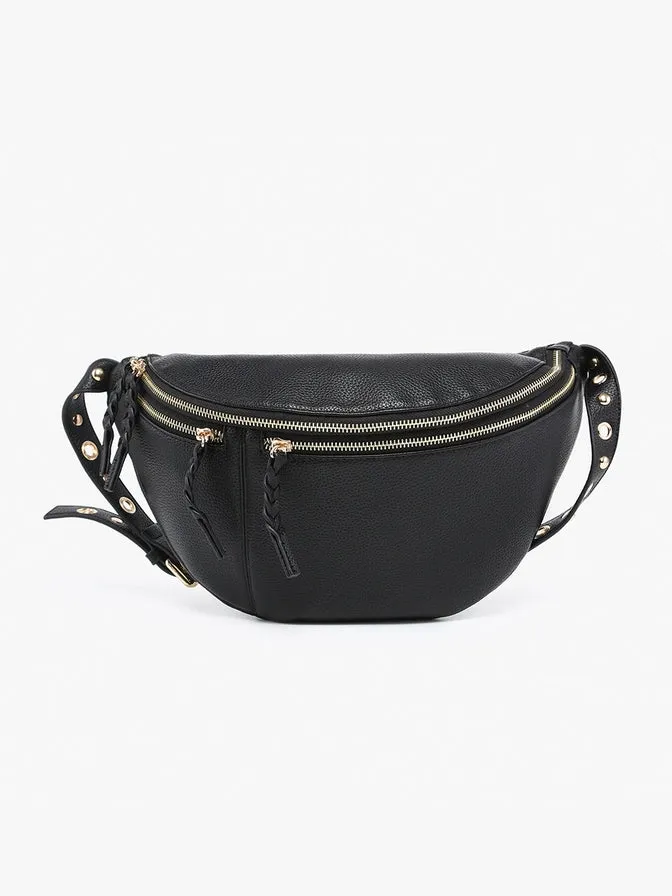 Nova Studded Sling Bag - Black