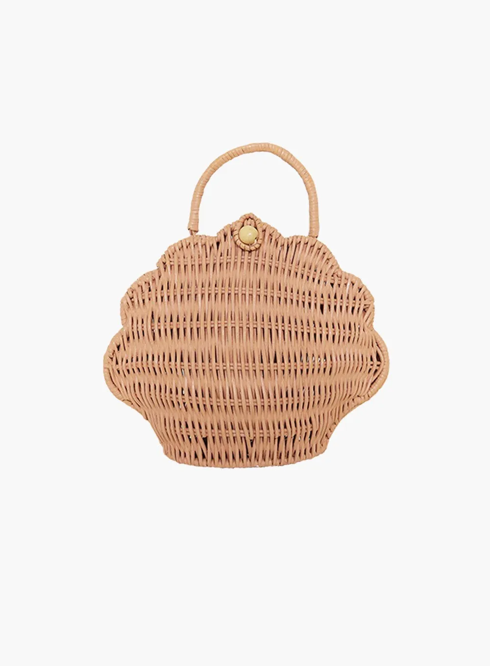 Olli Ella Rattan Shell Bag in Rose