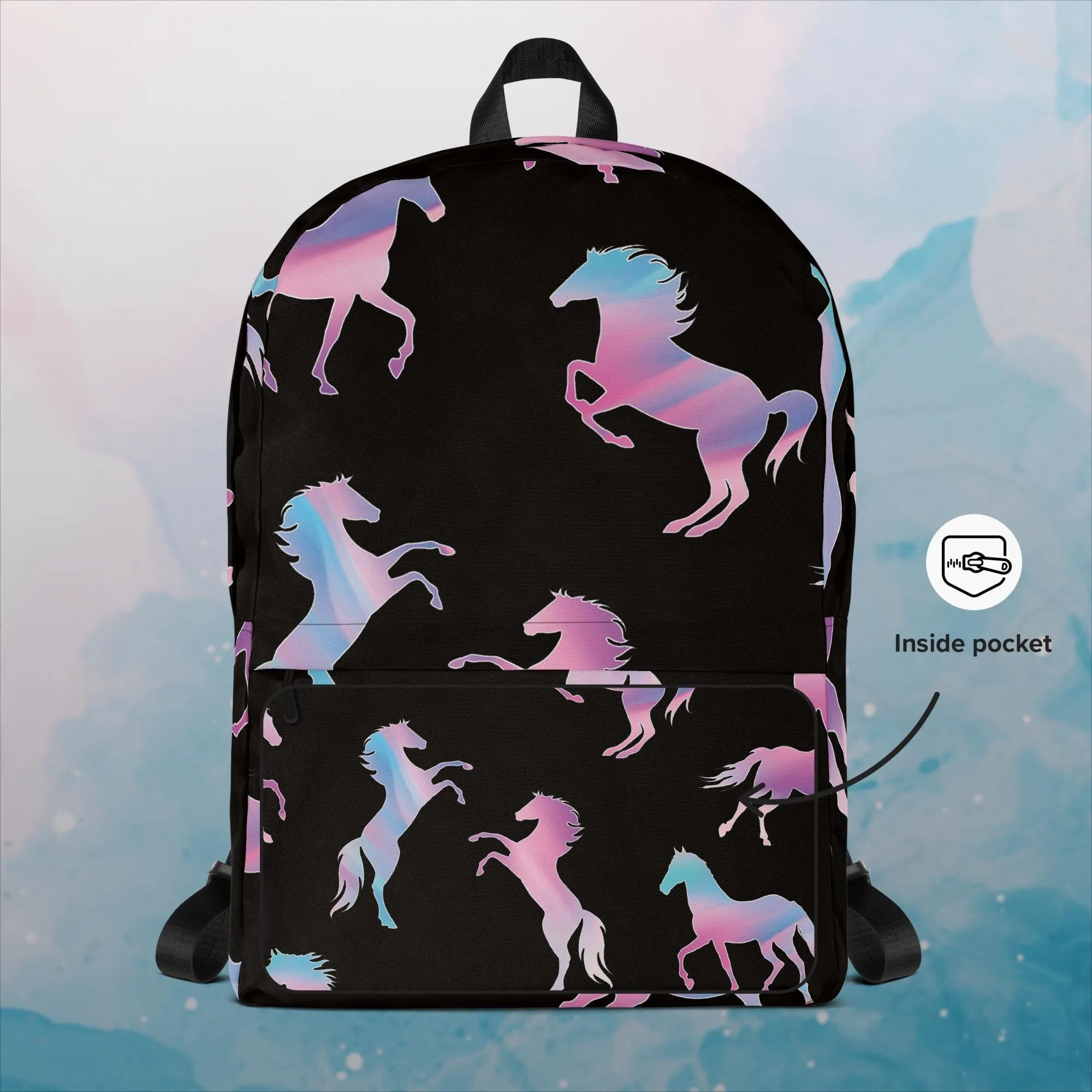 Ombre Horses Pink and Purple Backpack