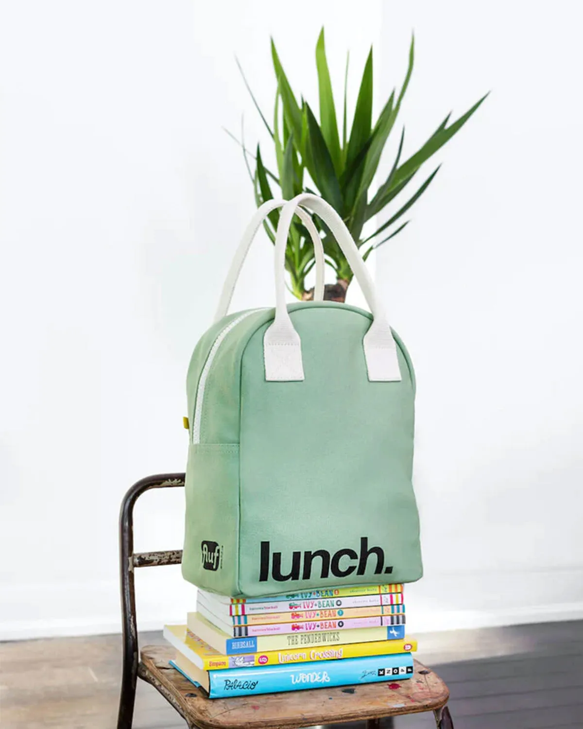 Organic Cotton Canvas Lunch Bag - Moss <br> Fluf