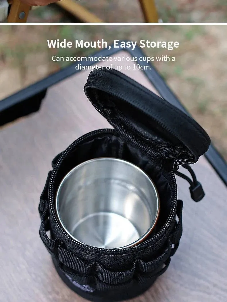 Outdoor Camping Water Cup Storage Bag Tactical Multi-Functional Storage Bag 600D Oxford Cloth Portable Water Cup Protection Bag