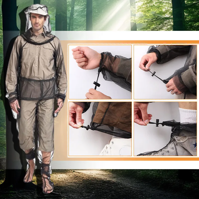 Outdoor Lightweight Anti-Mosquito Jacket & Pants & Shoe Covers & Mitts